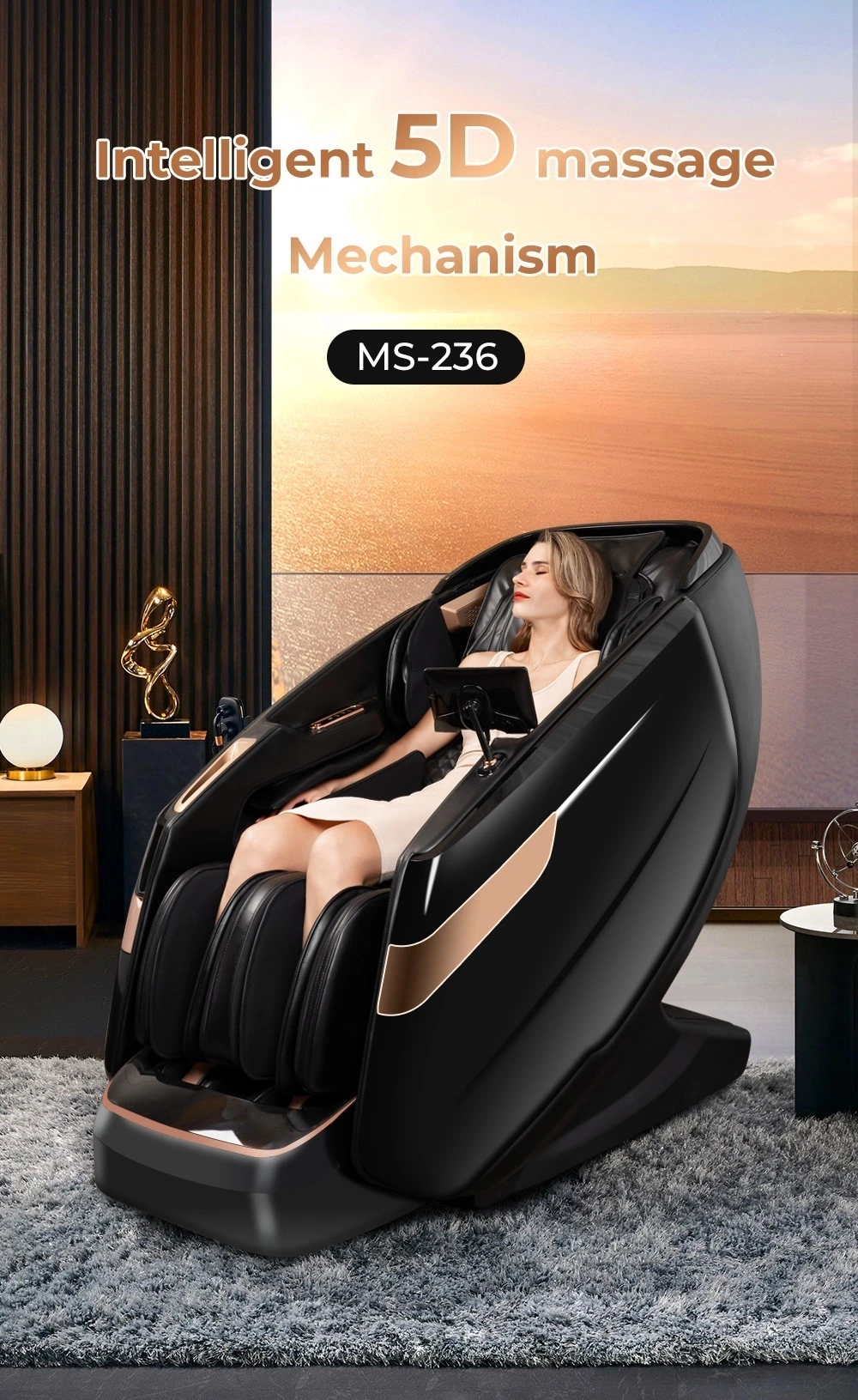 Portable OEM 5D Vibration Hot Rollers Massage Chair Massage Chair