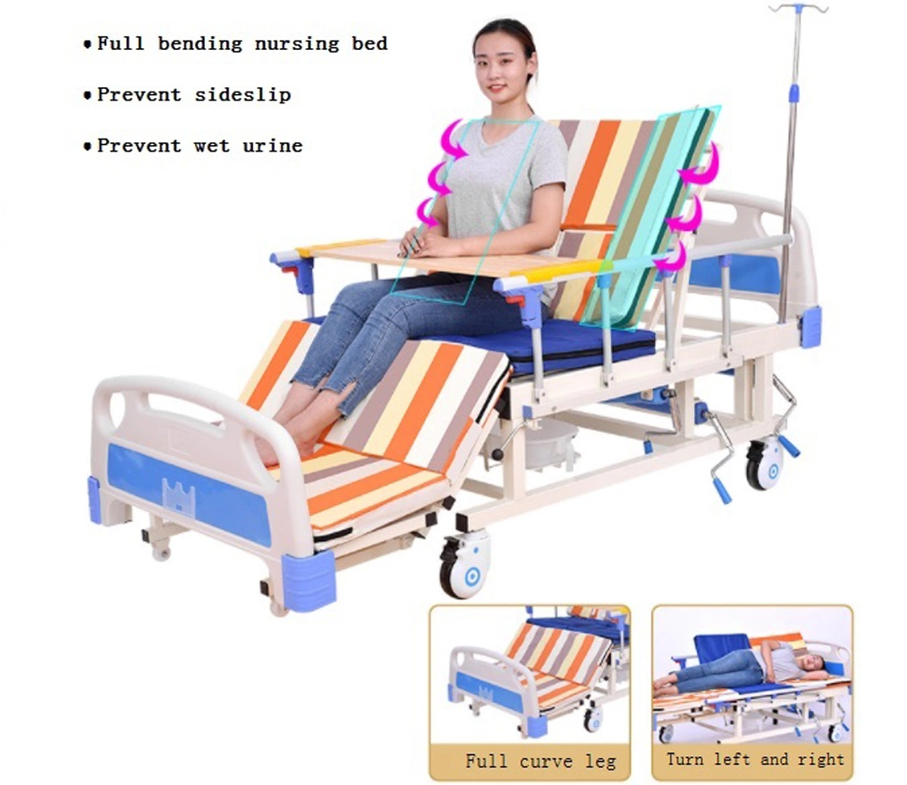 Wholesale Sale Price Manual 3 Crank Functions Positions Medical Clinic Hospital Home Nursing Care Bed for Elderly Disabled Ill with Toilet Shampoo