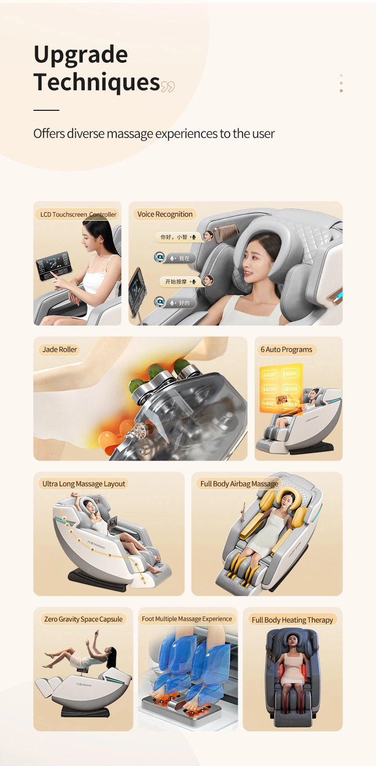 2023 New Design Luxury 4D Smart Voice Control Zero Gravity Massage Chair for Whole Body