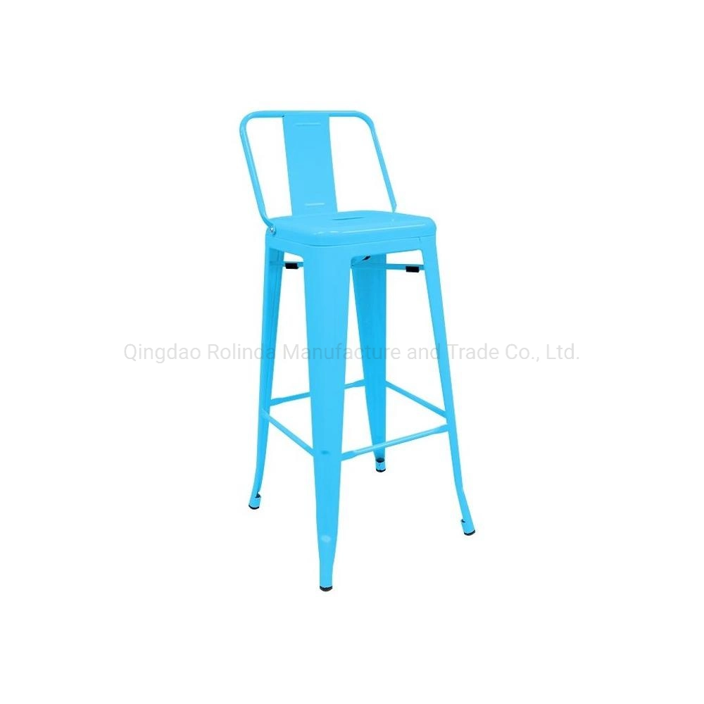 The Spanish Chair, Tolix Stools with Backrests, Bar Stool Colourful Stackable Stools Industrial Metal Tolix Bar Chair with Back